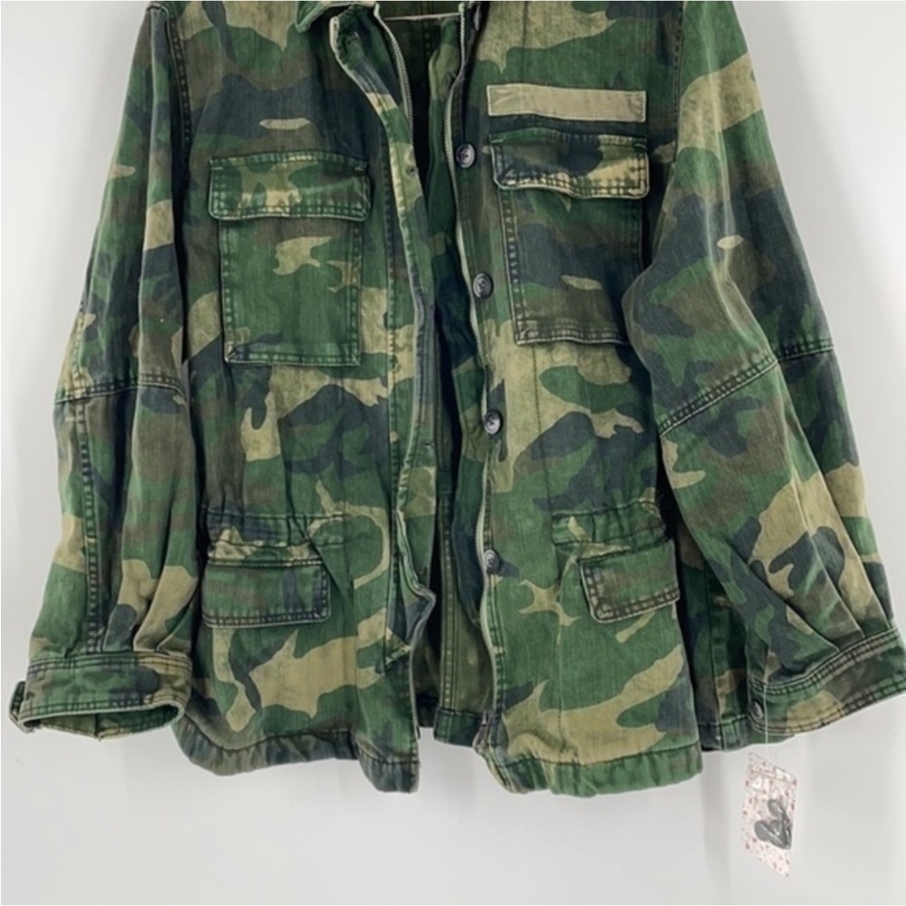 FREE PEOPLE Seize The Day Green Camo Print Utility Jacket - Picture 7 of 16